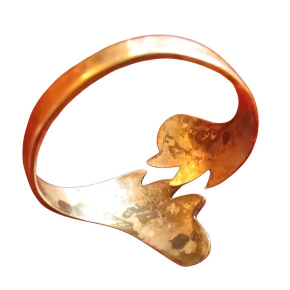 Vintage Sterling Silver & Abalone Inlay Adjustable Ring Taxco sz 12 Hippy Boho - Picture 5 of 8